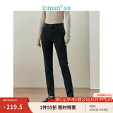 茵曼（INMAN）内里加绒显瘦小脚裤冬季女装新款保暖铅笔裤 牛仔黑 25