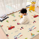 婴之力儿童爬行垫折叠加厚婴幼儿爬爬垫地垫客厅地毯宝宝游戏户外野餐垫 175*145*0.4cm卡通动物+双面图案 送收纳袋|胖东超市来合作品牌开学学生宿舍床垫幼儿园