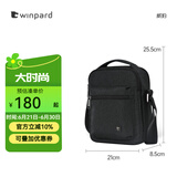 WINPARD威豹男单肩包 时尚男士手提包 休闲斜挎包男日字包潮流商务单背包 黑色B