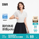 森马（Semir）POLO衫女凉感抗菌修身衬衫2025夏刺绣休闲通勤套头衫109325115001