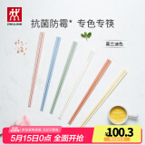 双立人（ZWILLING）筷子套装长筷子防滑抗菌耐高温坚韧耐磨家用分餐餐具 【抗菌】莫兰迪色筷子-251mm 6双