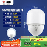 公牛（BULL）LED灯泡高亮球泡柱形灯厂房商超 大功率40W球泡白光6500KE27螺口