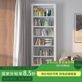 豫正家用书架2.4m七层家庭图书馆书架落地多层钢制学生宝宝图书架 珍珠白7层单面2.4m高0.8m主架