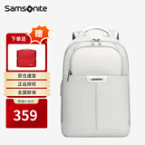 新秀丽（Samsonite）商务出差防泼水女包 双肩书包电脑包 时尚通勤 16/17寸大容量女士 浅灰色商务包【可放14英寸电脑】