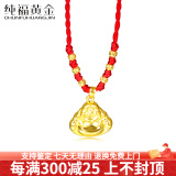 纯福黄金 黄金佛吊坠女3D硬金999足金黄金吊坠本命年观音佛吊坠男女首饰 B款/大号佛3.1g +车花金珠0.09g*6粒 如图