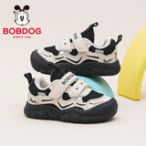 巴布豆童鞋秋款软底百搭儿童学步鞋男童舒适机能鞋102353049米白/黑25