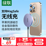绿联适用苹果无线充电器MagSafe磁吸快充iPhone16/15/14/13/12ProMax/PLUS苹果手机耳机安卓桌面充电板