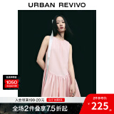 UR女装甜美减龄系带打褶圆领无袖连衣裙UWU740038 冷粉色 S