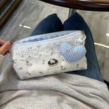 kt凯蒂猫笔袋高颜值初中生文具铅笔盒大容量女孩ins简约 kitty碎花笔袋-18*7*7cm