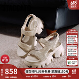 思加图【博主推荐】新款糖霜雪芙百搭厚底运动凉鞋女EBK33BL5 日霭杏 37