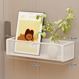 伊思家磁吸置物架壁挂入户门后玄关置物收纳钥匙挂钩拖鞋雨伞架磁铁套装 磁吸-收纳盒-【白色大号】