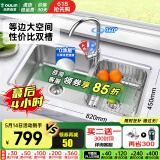 欧琳（OULIN）【国补立减15%】厨房水槽双槽304不锈钢洗菜盆双槽加厚洗碗槽双槽