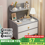 修乐床头柜简约现代家用卧室收纳柜2024新款床头置物架出租房用小柜子 【木腿+双抽】欧文莱灰色40cm