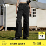 森马[防晒 UPF50+]休闲裤女质感长裤夏季阔腿伞兵裤109324127011