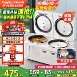 摩飞电器（Morphyrichards）电饭煲双胆双控低糖电饭锅家用2-6个人米汤分离沥米饭小型迷你微压2升4升二合一煮饭煲汤MR8501 椰奶白 4L