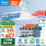 美的（Midea）吊扇灯一体国家补贴风扇灯客厅餐厅卧室LED遥控灯饰熟睡风包安装