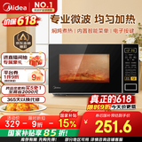 美的（Midea）微波炉家用小型20升转盘加热 智能菜单 一键解冻 杀菌电子除味 薄膜按键（M1-L213C）