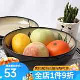 玉泉玉泉家用陶瓷米饭碗厨房套件中式竹叶陶瓷碗餐具单件 单只 9英寸汤碗