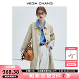 VEGA CHANG风衣女款2025新款春秋英伦风中长款宽松外套 卡其色 S