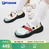 斐乐（FILA）FUSION斐乐玛丽珍凉鞋女鞋新款凉拖魔术贴海螺沙滩鞋 雪白/港灰绿-SH 38