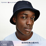 TOMMY HILFIGER男装纯棉潮流休闲简约百搭小绣标遮阳盆帽渔夫帽AM0AM07344 藏青色DW5 均码 （头围58cm）