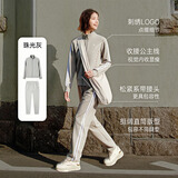 安踏易打理套装丨立领针织外套长裤女款冬季运动上衣直筒裤两件套