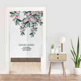 六月大白  ins北欧植物门帘布艺半帘卧室客厅装饰免打孔家用隔断帘挡风帘子植物花卉风格 北欧BO-1 宽85X90高半开