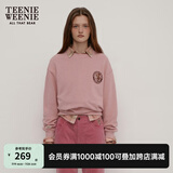 Teenie Weenie小熊春季美拉德简约圆领宽松休闲复古学院卫衣上衣女 浅粉色 L (170)