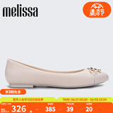 Melissa（梅丽莎）梅丽莎新品简约撞色蝴蝶结果冻成人女士单鞋32772 浅米色 AQ925 38
