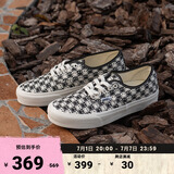 VANS范斯官方 Authentic VR3笑脸开口笑棋盘格印花男女帆布鞋低帮 黑色/白色 37