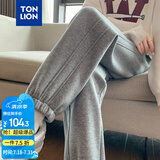 唐狮（TonLion）2024女束脚显瘦休闲侧拼卫裤WP 无绒款/中麻灰/二批 M 
