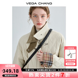 VEGA CHANG飞机扣棉衣女2024冬新款方领拼接菱格棉服外套ins潮 奶油米 M