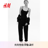 H&M女装卫裤夏季时尚休闲运动长裤0932722 黑色 M 165/80