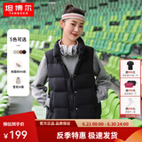 坦博尔羽绒服女轻薄羽绒马甲时尚立领背心短款外套TD238006 黑色 L (170)