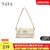 他她（TATA）复古老花链条小方包女气质小型单肩包斜挎包新款X3248BX4 米色 F