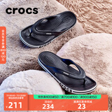 crocs卡骆驰贝雅卡骆班运动拖鞋男鞋女鞋居家夹脚平底人字拖鞋|205393 黑色/白色-066 40 (250mm)