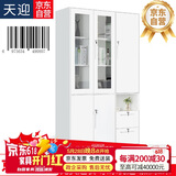 天迎文件柜铁皮柜钢制办公室组合书柜带锁2米高右二抽TY-WJ2152