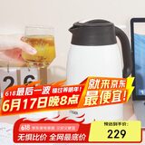 虎牌（TIGER）不锈钢便携式热水瓶真空保温壶PWM-A16C-CA珍珠白1.6升