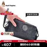 暇步士（Hush Puppies）男士手包轻奢高档品牌真皮商务手抓包2025新款头层牛皮双色手拿包 银灰色HA-1811711W-5813
