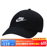 耐克NIKE运动配饰男女太阳帽棒球帽CLUB CAP帽子FB5368-011黑M/L