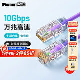 PANDUIT 泛达超六类细网线CAT6A类跳线家用电脑宽带POE监控万兆高速成品线 木槿紫 1米