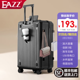 EAZZ【5轮承重+轻便加大容量】行李箱女拉杆箱男旅行箱学生密码皮箱子 新增USB充电口+杯架+挂钩黑色 C型长途 约常规箱28英寸容量5轮