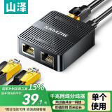 山泽（SAMZHE）山泽网线分线器 千兆网络一分二转接头转换器 RJ45网络延长器直通头三通头 宽带路由器接口分接器
