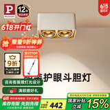 Paulmann P德国柏曼护眼明装斗胆灯客厅卧室餐厅全光谱防眩格栅射灯无主灯 【双灯-紫光护眼】4000K-45°