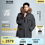 波司登（BOSIDENG）【反季】冬季极寒羽绒服鹅绒于适同款男女情侣款短款大毛领外套 【于适同款色】极地灰8270 1 S 160/84A 体重110-130斤卡码拍大