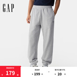 Gap男装2025春季新款刺绣logo松紧腰束口卫裤运动休闲长裤725654 灰色 S (165/76A)亚洲尺码