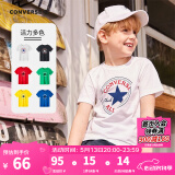 Converse 匡威儿童装男童短袖t恤夏季新款打底大童透气小女孩半袖运动T恤 白色-(偏宽松)中性 130 /64 【建议身高116-122cm】