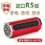 ZBOLI自行车音响骑行蓝牙音箱低音炮带手电筒公路车山地车灯户外运动登山夜跑音响多功能前灯夜骑灯防水 玫瑰红-R5+骑行支架