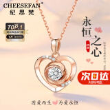 纪思梵（CHEESEFAN）轻奢项链女士玫瑰金色珠宝首饰情人节纪念日生日礼物女送女友老婆 玫瑰金色·白钻【京仓次日达】