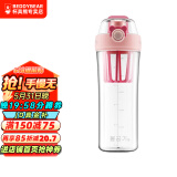杯具熊（BEDDYBEAR） 夏季摇摇杯大容量健身运动水杯女蛋白粉奶昔杯男塑料便携 亮粉色+杯刷 580ml